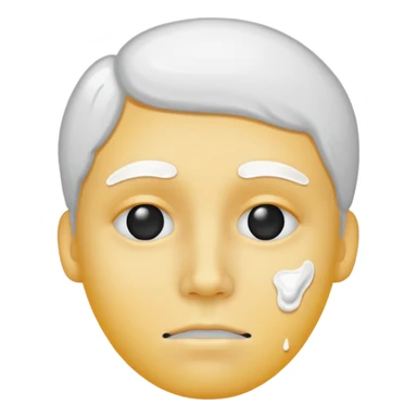 White glue all over face sticky sticker