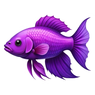 Purple beta fish sticker