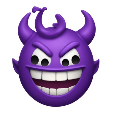 purple smiling devil emoji with a sticking out tong sticker