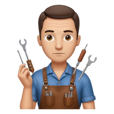 professional locksmith portrait, head and shoulders only, serious focused expression, leather apron collar, small lockpick tools visible, 3D cartoon, mobile game icon style, clean background, no text, no watermark
 sticker