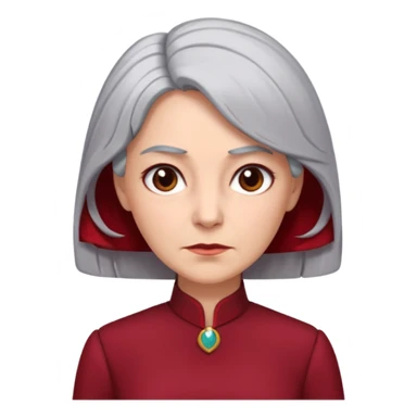 i need an image of a older woman named bonny who is a bind fund manager. where dark red professional dress with grey hair sticker