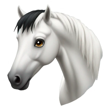 White horse with black hair sticker