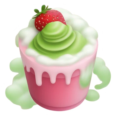 Starbucks matcha with pink strawberry cold foam sticker