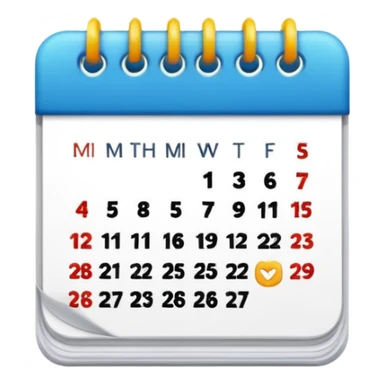 Calendar with 7 days per week sticker