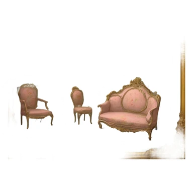 highly detailed vintage rococo scenic painting sticker