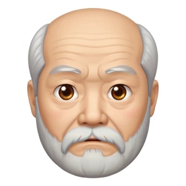 Grumpy old chinese man with grey beard  sticker