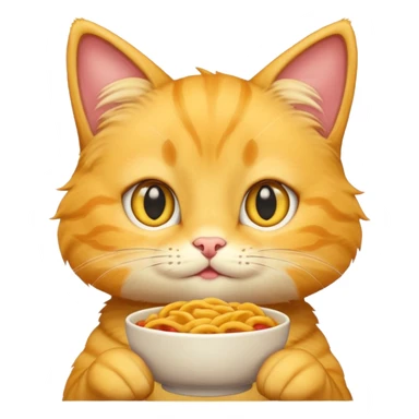 Young Yellow cat ordering food sticker
