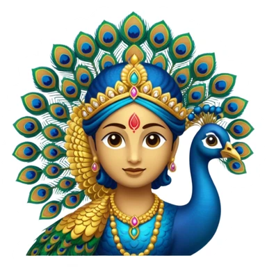Murugan vel emoji with peacock sticker
