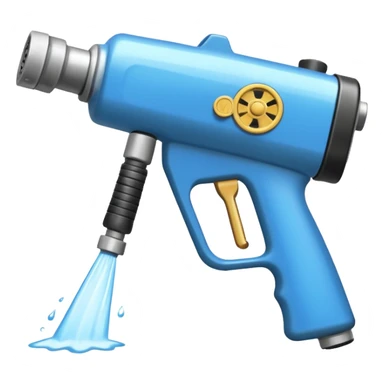 a pressure washing gun squirting water on a side walk sticker