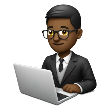 programmer on front of laptop with white skin nd looking stylish sticker