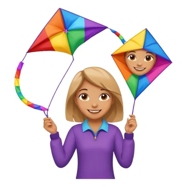 girl with kite,Kite Flyers, big kite. sticker