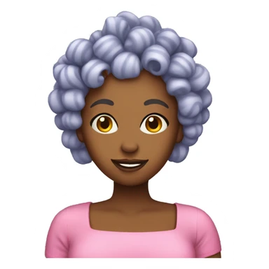woman in curlers sticker