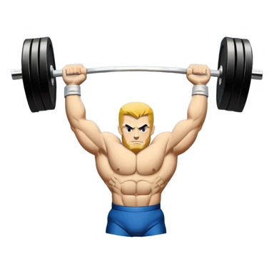 Powerlifting emblem featuring a stylized barbell with heavy weights on each side, flanked by muscular arms gripping the bar. The design is bold and dynamic, symbolizing strength and determination. The background is minimal, focusing on the emblem itself, with a sleek and professional look.  sticker
