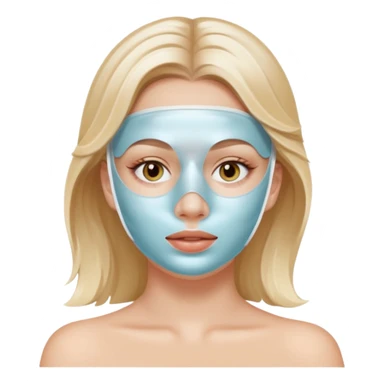 White girl doing skincare white jel mask all over face  sticker