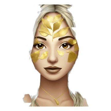  Hemp 420 lady face melting gold drizzle kintsugi palm leaves tropical made of 420 origami newspaper roses hemp leaves lantern fairy lights burning paper and hemp leaves in hair sticker