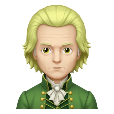 Maximilien Robespierre in a green and yellow gown sticker
