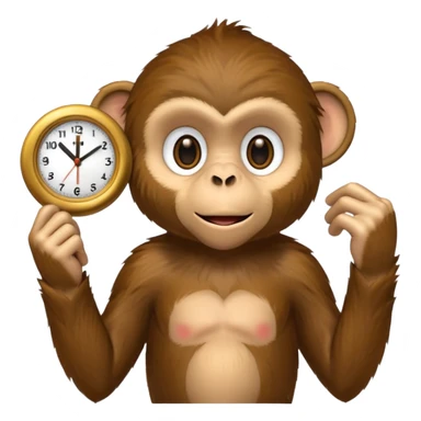 Emoji de mono diciendo tenes hora? sticker