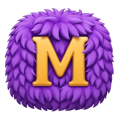 The fluffy letter M is purple in color sticker