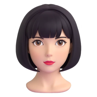 short bob haircut wig sticker