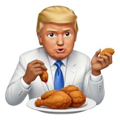 Black Donald trump eating fried chicken sticker