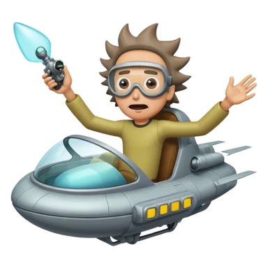 Hot rod Rick and Morty flying in a spaceship to the citadel of Ricks  sticker