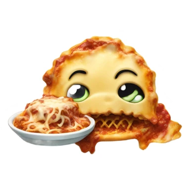 Stitch eating lasagna  sticker