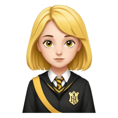 Charlotte Skeoch is hannah abbott in harry potter, wear hogwarts Hufflepuff uniform sticker