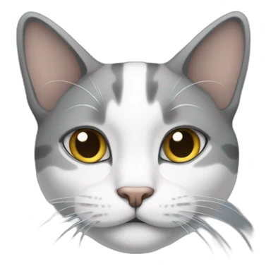 A cat wit gray and White sticker