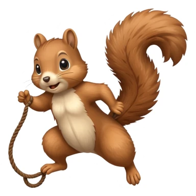Squirrel jumping rope sticker