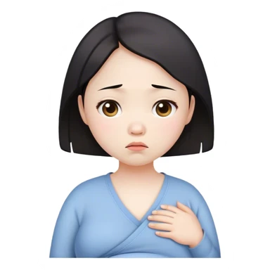 asian dissapointed pregnant girl sticker