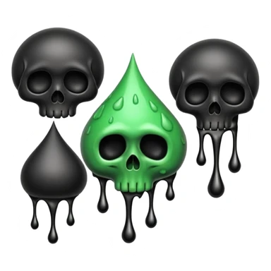 Black Clubs drippy slimey effect with skulls inside sticker