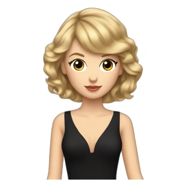 Taylor swift with black dress and snap in the arm sticker