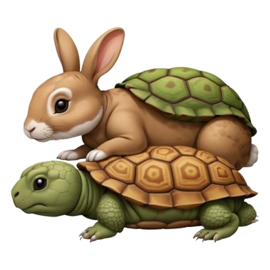  lapin et tortue qui dorme sticker