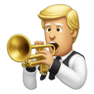 Trump playing trumpet sticker