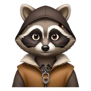 burglar raccoon portrait, head and shoulders only, key hanging on collar, stealthy look, nighttime thief vibe, 3D cartoon, mobile game icon style, clean background, no text, no watermark
 sticker