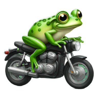 Frog with green eyes and spectacles on motorbike sticker