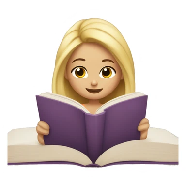 Blonde girl reading a romance book cozy sticker
