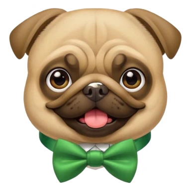 pug with green bow tie sticker