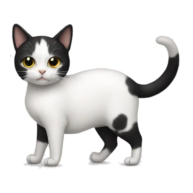 Three legged white cat with black patches sticker