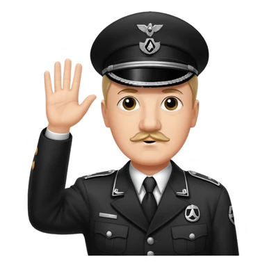 Hitler raising one hand straight out like a Sieg Hail salute in Black SS uniform. The arm must be straight out sticker