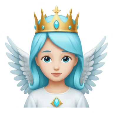 an angel with a cyan crown on her head, 4 wings sticker