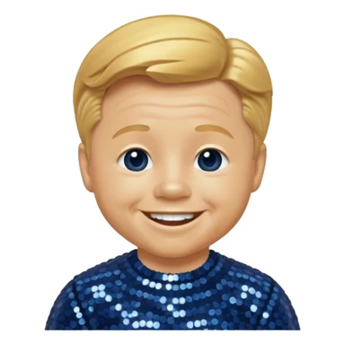 Mickey Rooney with golden blonde hair, dark blue sequin outfit sticker