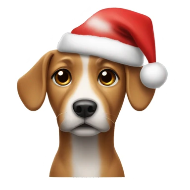 Dog wearing a christmas hat sticker