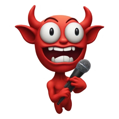 Devil doing mic drop sticker