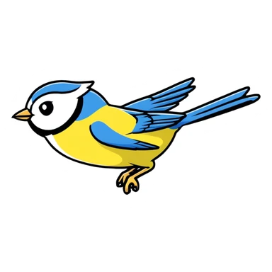 Eurasian blue tit bird flying in the air sticker
