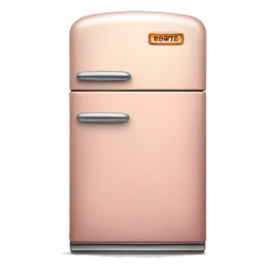 Realistic pastel pink and metallic copper vintage fridge.  sticker