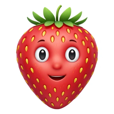 3d Full hd Pixar Style cute strawberry sticker