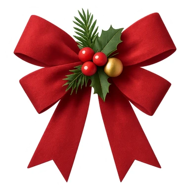 Christmas bow with decoration , remove background sticker