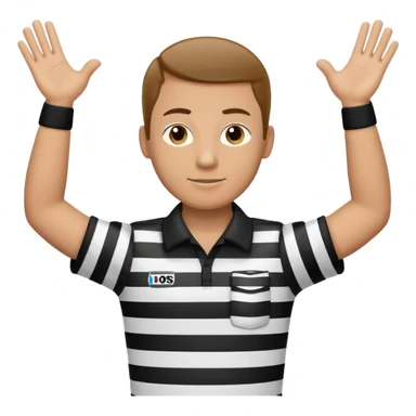 referee with raised arms crossed like an X sticker