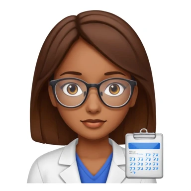 Chica morena con cabello café, lentes de graduación  sticker